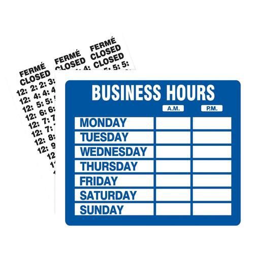 Headline Business Hours Sign Kit