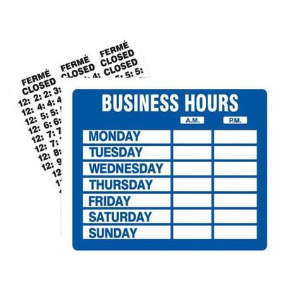 Headline Business Hours Sign Kit