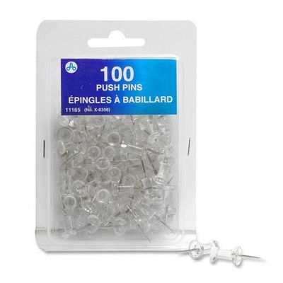 Clear Push Pins, Pack of 100