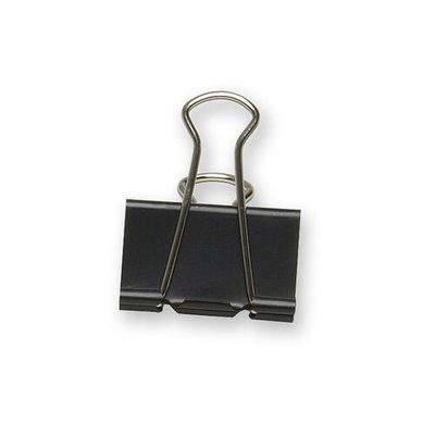 Acme Fold Back Binder Clip, 1 5/8, Black, Box of 12