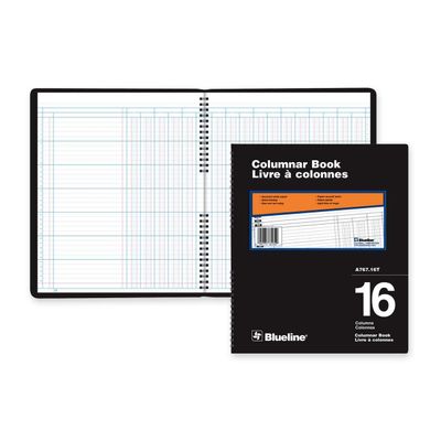 Blueline 767 Series Double Format Columnar Book, 16 Columns