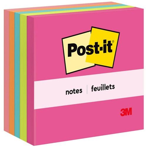 Post-it Notes, Cape Town Color Collection, 3" x 3", 100 Sheets per Pad, 5 Pack