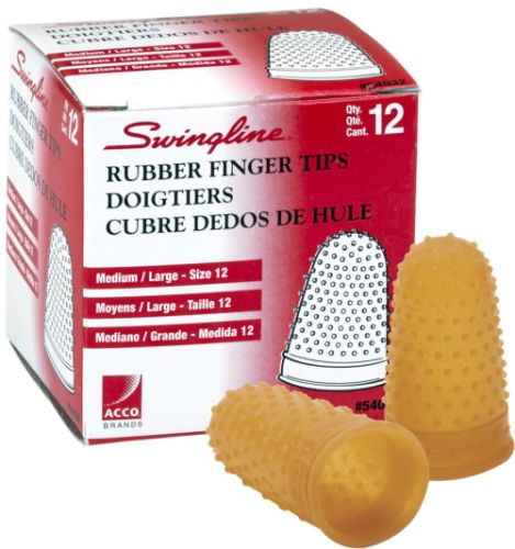 Swingline Rubber Finger Tips, Medium / Large, Size 12, Box of 12