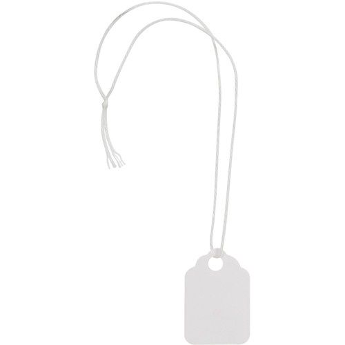 Merangue Marking Tags, 1 3/32 x 3/4" With String Fastener, White, Pack of 50