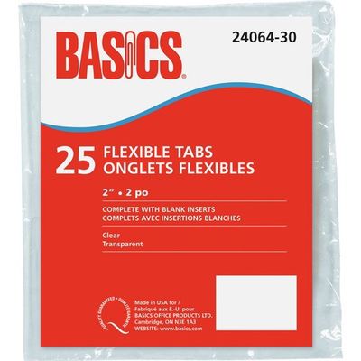 2" Hanging File Folder Tabs, Clear, 25 Pack