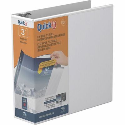 QuickFit QuickFit Round Ring View Binder, 3", Letter Size
