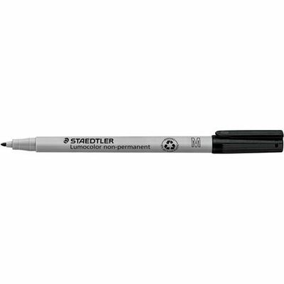 Staedtler Lumocolor Medium Point Fiber-Tip, Black, Non-Permanent