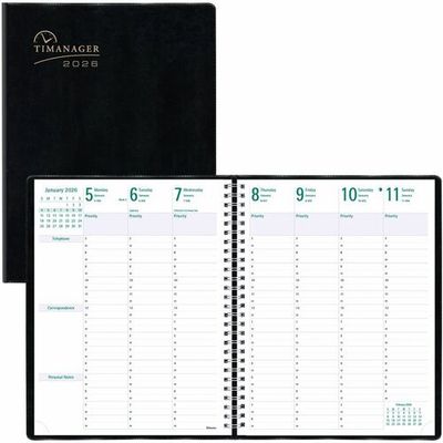 Blueline Timanager 13-Month 7-Day Weekly Planner, 11"x 8-1/2"