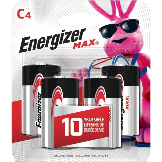 Energizer Max Alkaline C Batteries, 4 Pack
