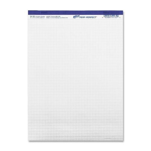 Hilroy Micro Perforated Quad Ruled Business Pad, 50 Sheets, 8 1/2" x 11"