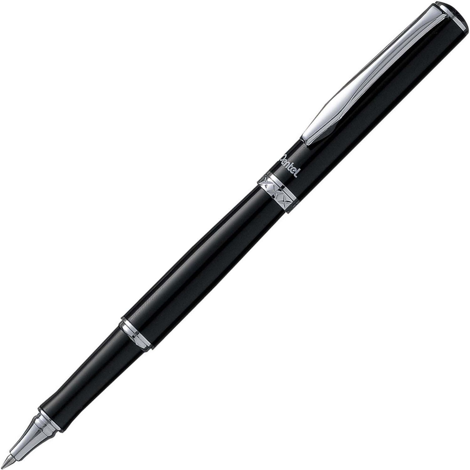Pentel Sterling Gel Roller Pens, 0.7 mm, Black, Black Metal Barrel