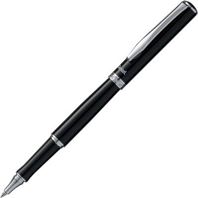 Pentel Sterling Gel Roller Pens, 0.7 mm, Black, Black Metal Barrel