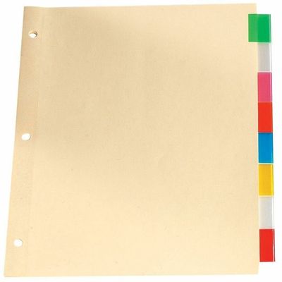 Oxford Index Tab, 8 Assorted Colours, 8.5" x 11", Letter Size, Manila Divider, Plastic Tabs