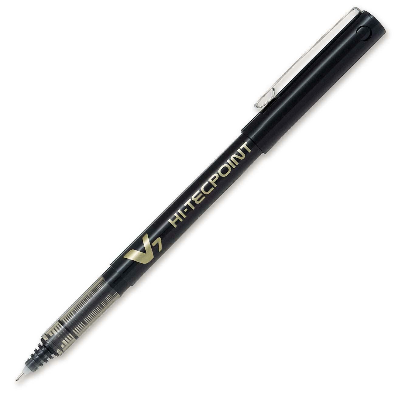 Pilot Hi-techpoint Roller Ball Pen, .7mm, Fine, Black