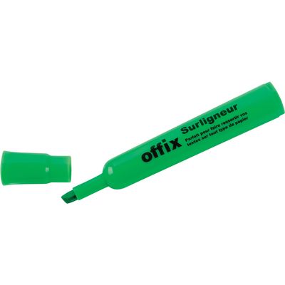 Offix Highlighters, Chisel Point, Green
