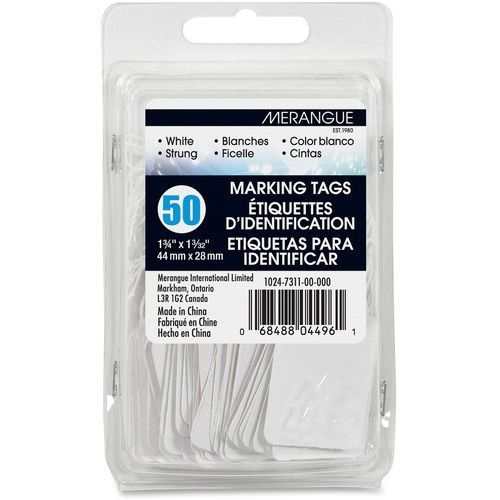 White Marking Tags With String, 1 3/4" x  1 3/32