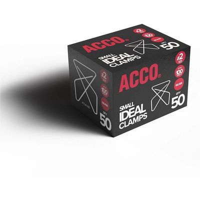 Acco Ideal Paper Clamps, Small. No. 2, Silver