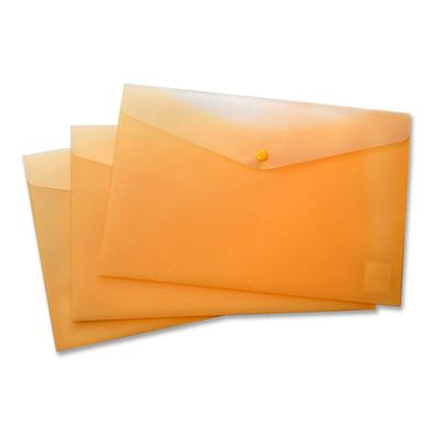 Letter Vinyl File Pocket, 2 Pockets, Yellow