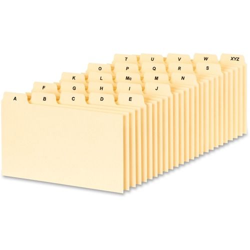 Oxford Index Card File Guide, A-Z, 5" x 3", Manila