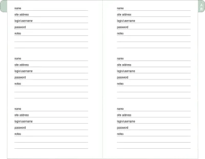Password Book - Eucalyptus