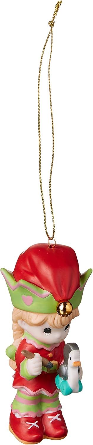 Precious Moments - Paint Your Christmas with Love 4th Annual Elf Bisque Porcelain Ornament