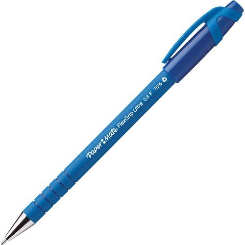 Paper Mate Flexgrip Ultra Recycled Pens, Fine, Blue