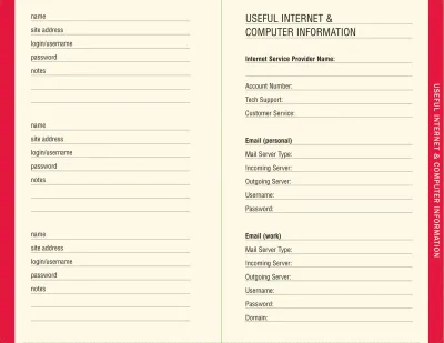 Internet Address &amp; Password Logbook, Black