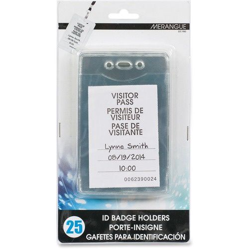 Merangue ID Badge Holders - Vertical , Plastic, Pack of 25