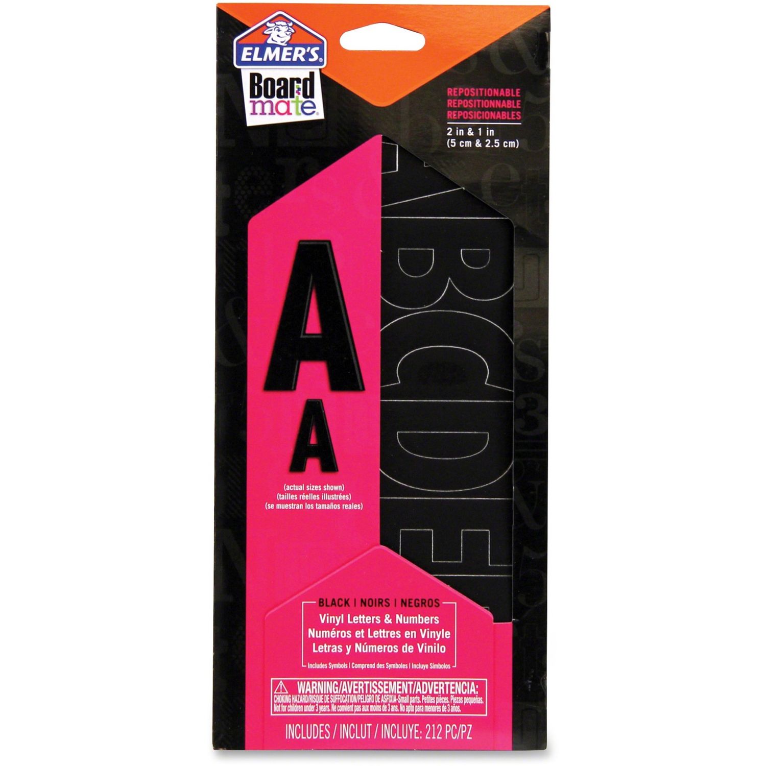 Elmer's Black Reposition Letters and Numbers Stickers, 2" Black