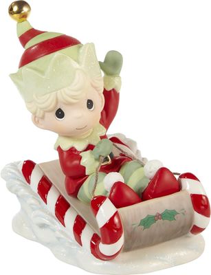 Precious Moments - Christmas is Coming, Enjoy The Ride Annual Elf Figurine