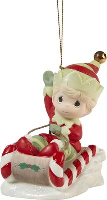 Precious Moments  - Christmas is Coming, Enjoy The Ride Annual Elf Ornament