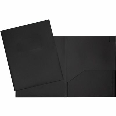 Geocan Letter Report Cover, 8 1/2" x 11", 2 Internal Pockets, Polypropylene, Black