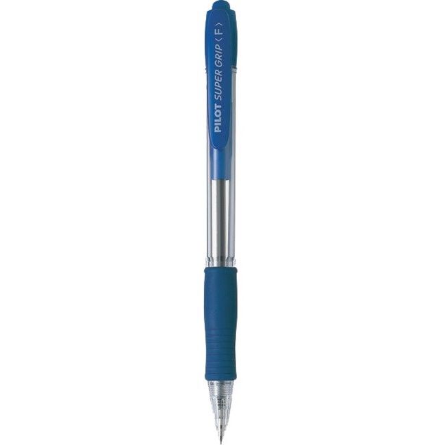 Pilot Super Grip Retractable Ballpoint Pen, Fine, Blue