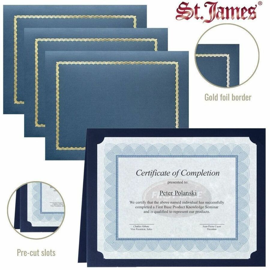 St. James Classic Certificate Holders, Navy Blue, Pack of 5