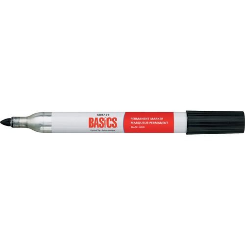 Basics Permanent Marker, Conical Tip, Black