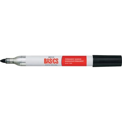 Basics Permanent Marker, Conical Tip, Black