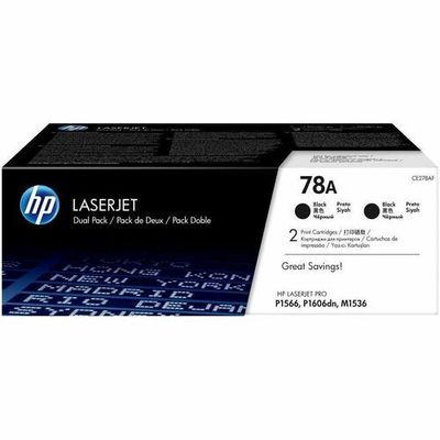 HP 78A Black Toner Cartridges, Dual Pack