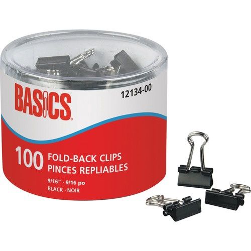 Foldback Clip, 9/16, Pack of 100