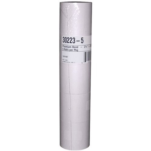 ICONEX Premium Bond Paper Rolls, White, 2 1/4" x 125', Pack of 5