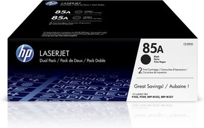 HP 85A Black Toner Cartridge, Dual Pack
