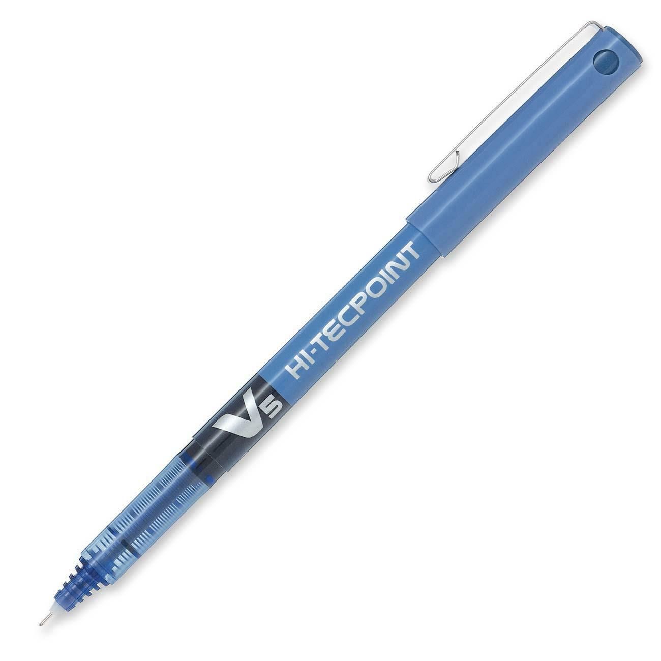 Pilot Hi-techpoint Roller Ball Pen, V5, .5mm, Extra Fine, Blue