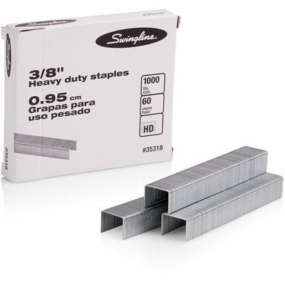 Swingline Premium Heavy-Duty Staples, 3/8" Leg, 60 Sheets, Box of 1000