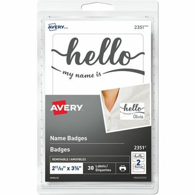 Avery Self-Adhesive "hello my name is", Removable Name Badge