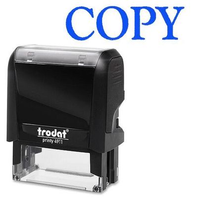 Trodat Self Inking Stamp, COPY, Blue Ink