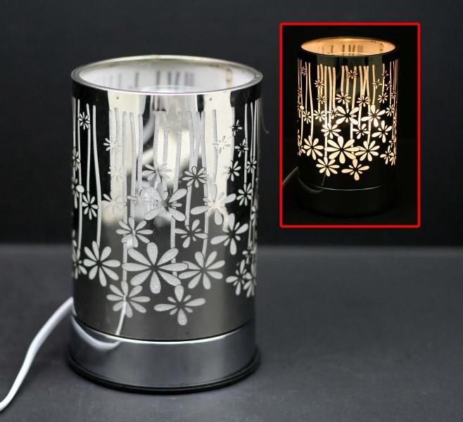 Silver Garden Flowers Touch Lamp