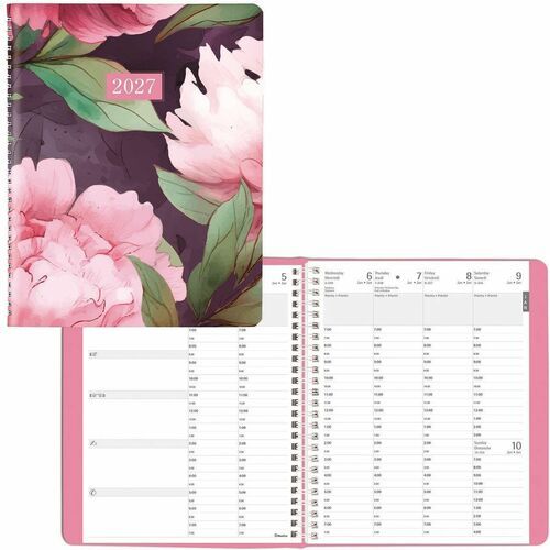 Blueline 13-Month Pink Daisy Weekly Planner