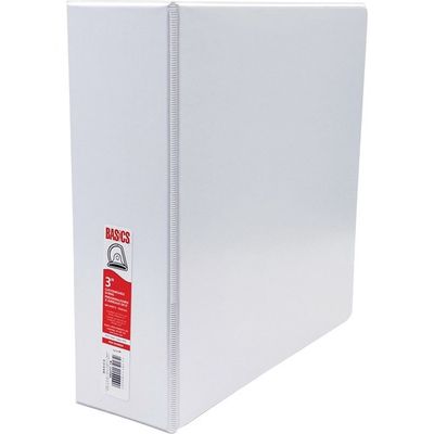 3" D-Ring Customizable Binder, White