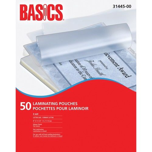 Laminating Pouches 3 mil 9" x 11-1/2", Pack of 50