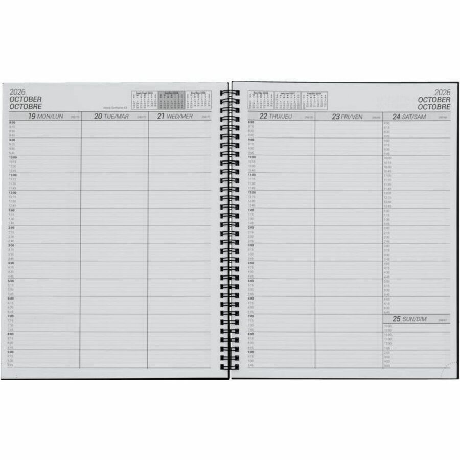 Basics Weekly Diary Agenda, Bilingual, 8.5" x 11", 2025