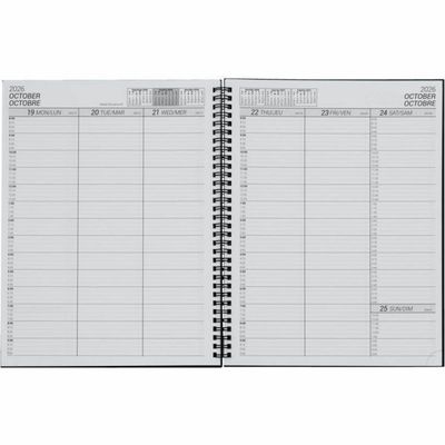 Basics Weekly Diary Agenda, Bilingual, 8.5" x 11", 2025